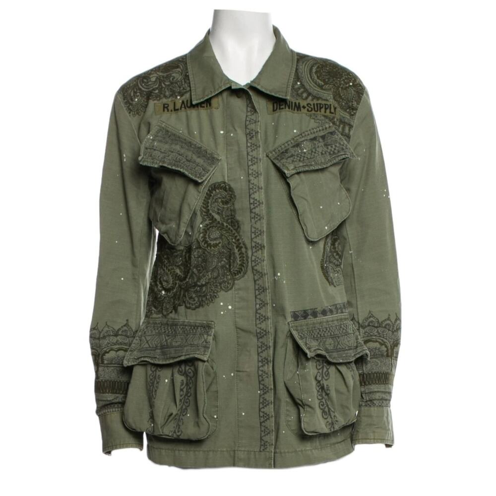 Ralph Lauren Denim & Supply Green Embroidered Utility Jacket